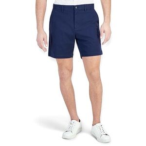 New MICHAEL KORS Men's 7” Chino Shorts Size 34 Navy‎ Blue Slim Fit